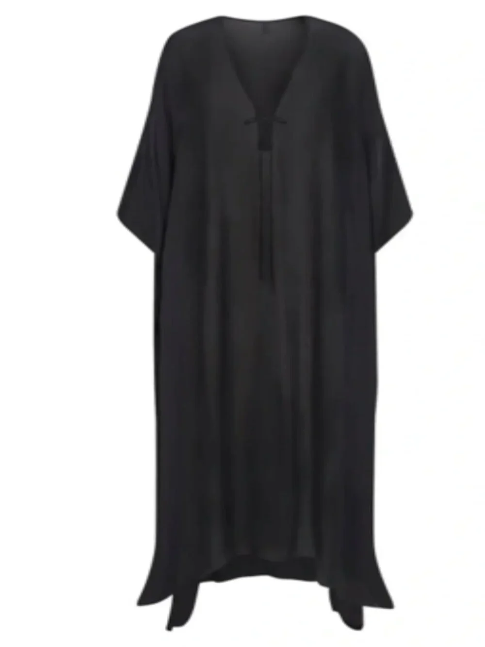 SKIMS Sheer Long Kaftan Obsidian Black Size XXS